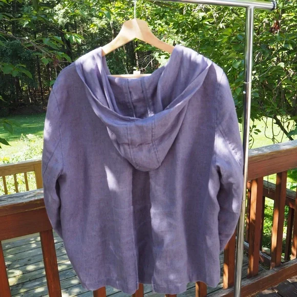 Coldwater Creek Women’s 100% Linen Jacket in Size 14, Purple - Picture 4 of 4